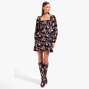 Staud Chandler Floral Velvet Dress
